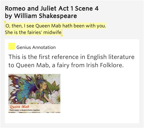 romeo and juliet scene 4|o then i see queen mab hath been with you.